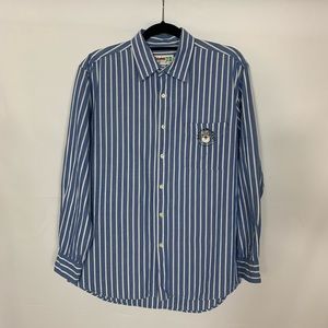 Vtg Santaworld Sweden Striped Button Front Shirt